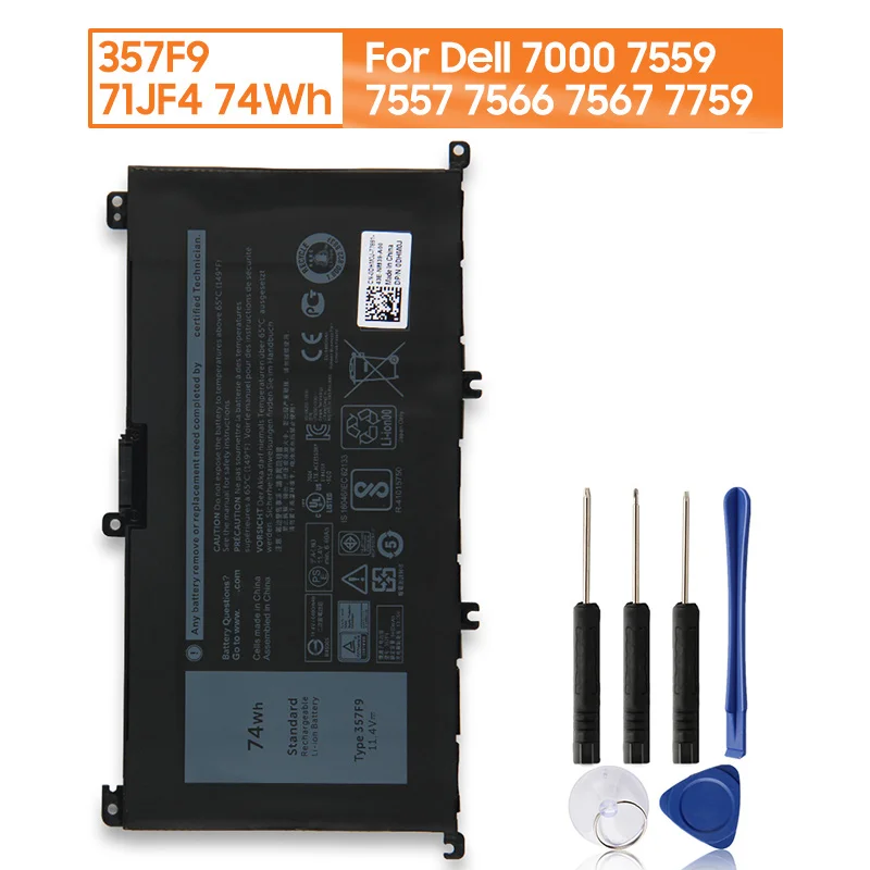 Оригинальная запасная батарея 357F9 71JF4 для Dell Inspiron 15 &quot7000 7559 7557 7566 7567 7759