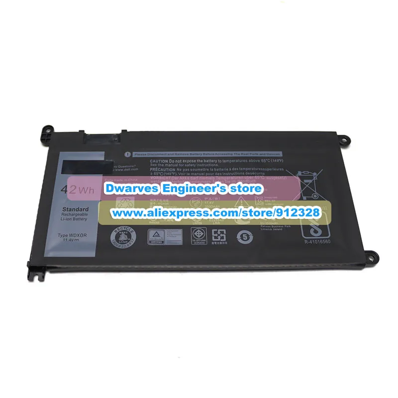 Original 42wh Wdx0r Rrjdx T2jx4 15 1vx1h 11.4v Bateria para Inspiron 7000 Series 17 5770 13 5378 5379 2-em1 P69g Vostro 5471 5482 5570 5567 7580 P61f 13 5000 - Imagem 6