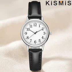 Elegant Women's Fashion Quartz Watch with Simple Dial and Slim Bracelet (Black)