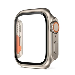Premium Glass Watch Case with Screen Protector and Ultra Bumper - Series 4 5 6 SE 40MM (Titanium)