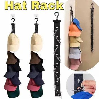 Portaoggetti per guardaroba Appendiabiti fai-da-te 8 clip Appeso armadio Organizzatore Tappi Scaffale verticale Rack Punch gratuito Porta cappelli Ganci multiuso 1
