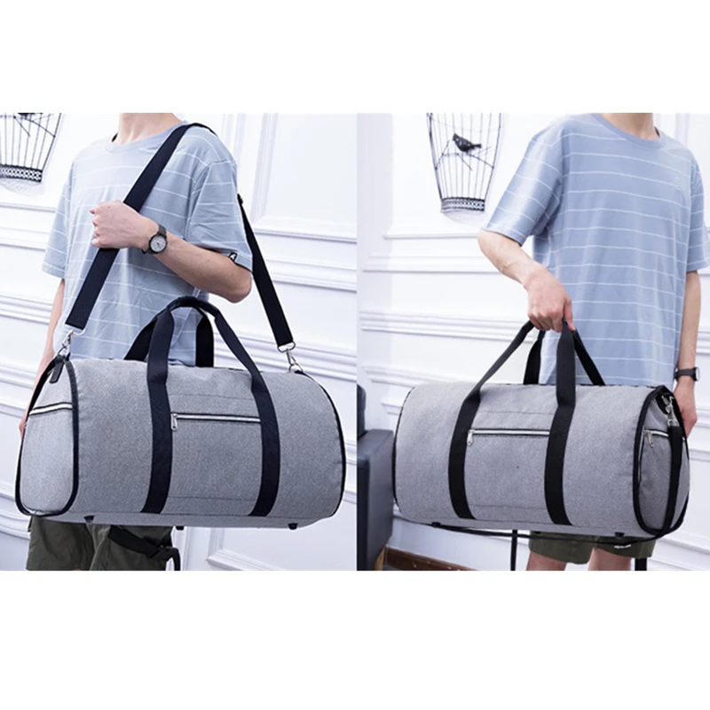 Sac de rangement portable imbibé de luxe pour hommes, sac polochon de voyage professionnel, sac de vêtement pour hommes, sac à main de voyage initié, sac à bagages pour vêtements, 2 en 1