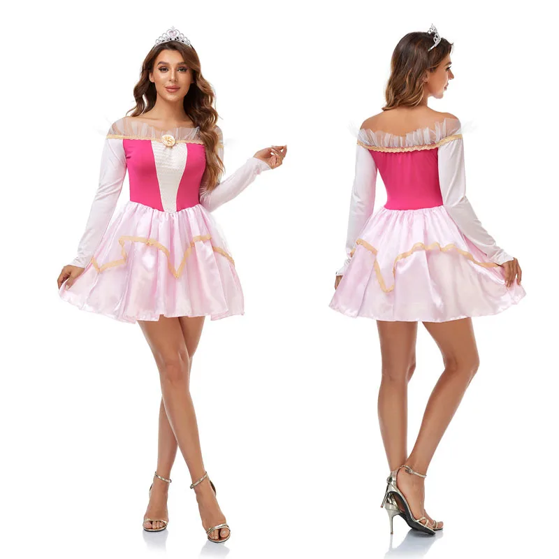 

Halloween New Green Fairy Tale Snow White Dress Adult Sleeping Beauty Princess Arlo Dress Stage Performance Dress