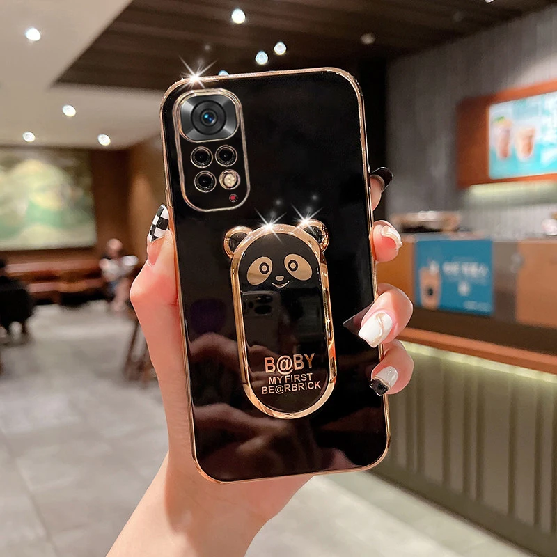 Luxury Plating Phone Case With Holder For Xiaomi Redmi Note Series_voghion.com