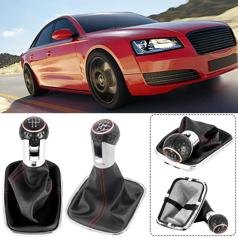 

5/6 Speed Manual Shift Gear Knob with Boot Cover for VW Golf Jetta MK6 Rabbit MK5 High Quality Auto Replacement Parts