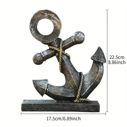 Nautical Anchor Sculpture - Stylish Retro Antique Resin Craft Decor (G173)
