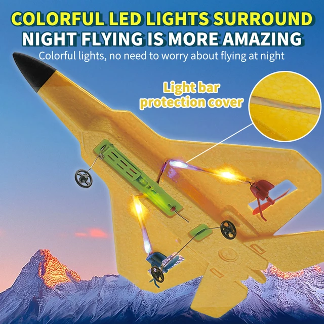 ZWN KF803 RC Plane 2.4G With LED Lights Aircraft Remote Control Flying Model Glider EPP Foam Toys Airplane For Children Gifts 2