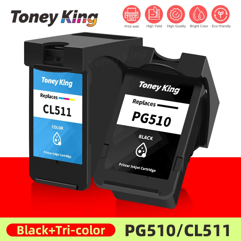 

TONEY KING PG 510 CL 511 PG510 CL511 Ink Cartridge Compatible For Canon Pixma IP2700 MP240 MP250 MP270 MP280 MP480 MP490 Printer