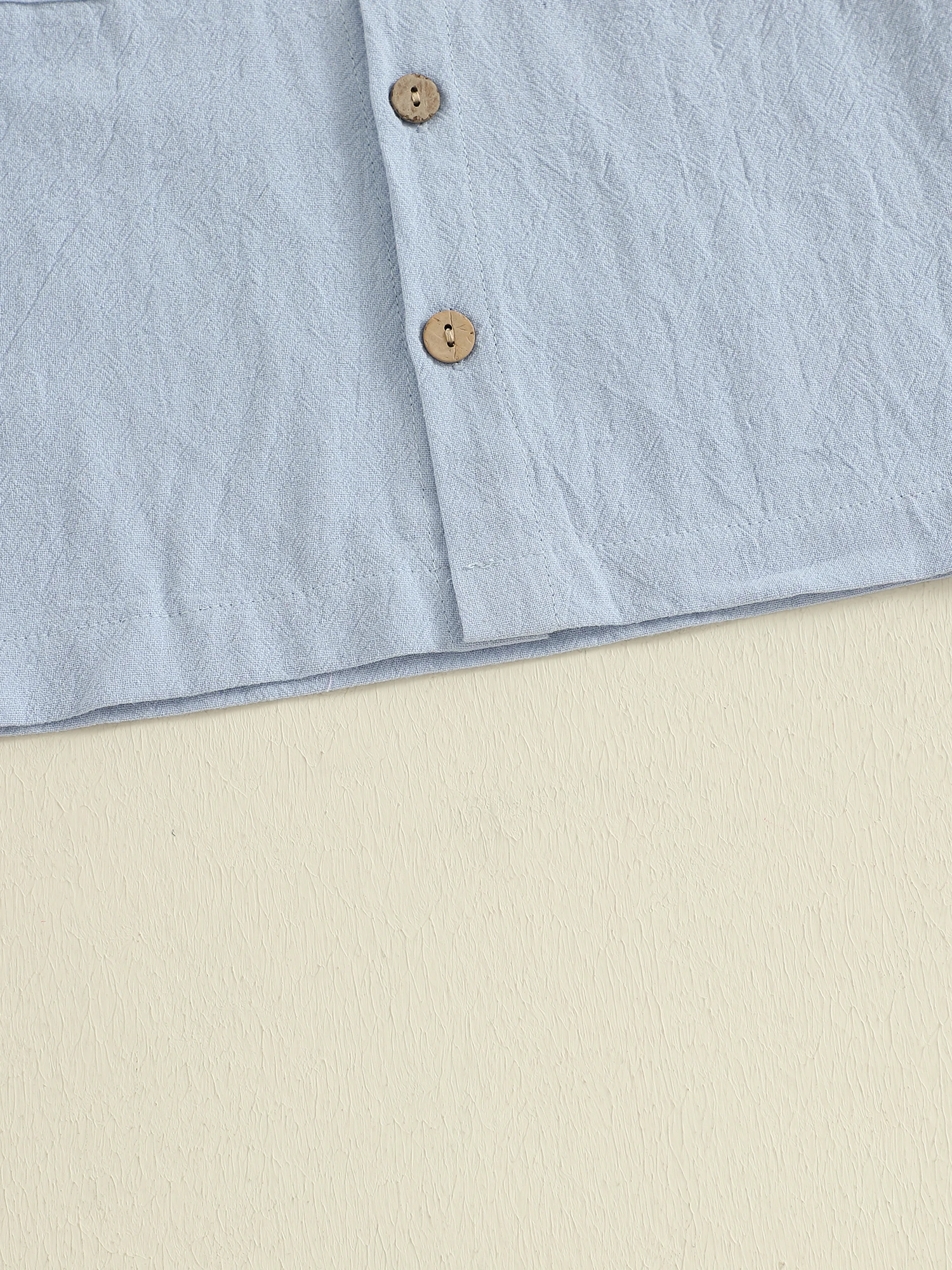 قمصان للأولاد الصغار من عمر 2 إلى 7 سنوات بلون سادة وأكمام طويلة وأزرار سفلية وطية صدر السترة للأطفال الصغار ملابس ربيع الخريف