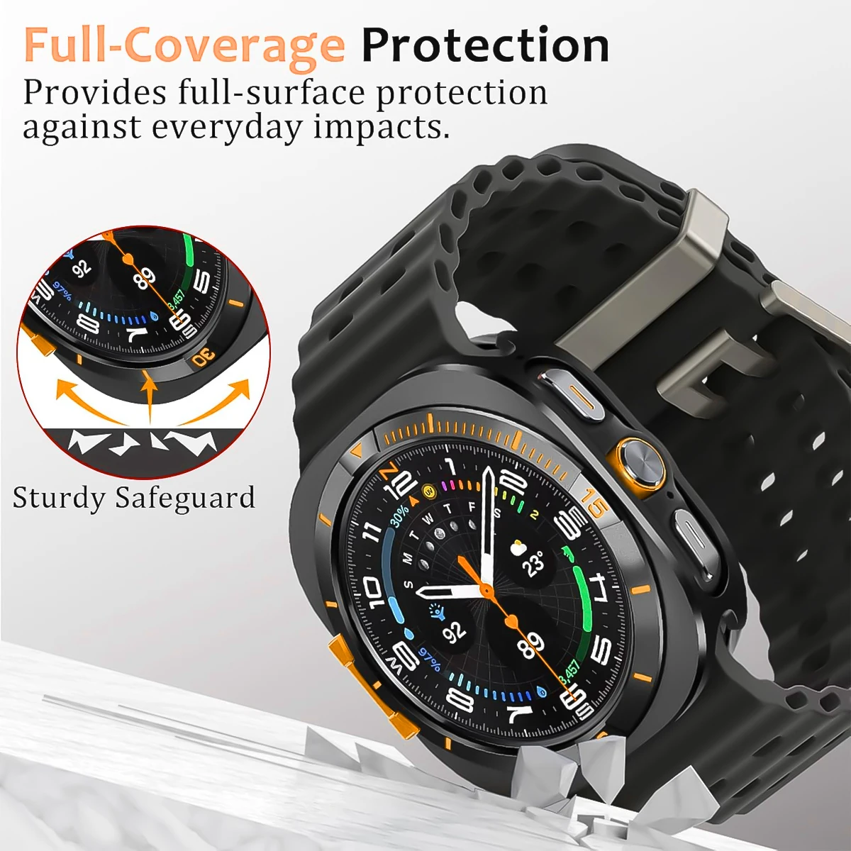 Premium Metal Case - Durable Hard Frame Protector Cover for Smartwatch Accessories