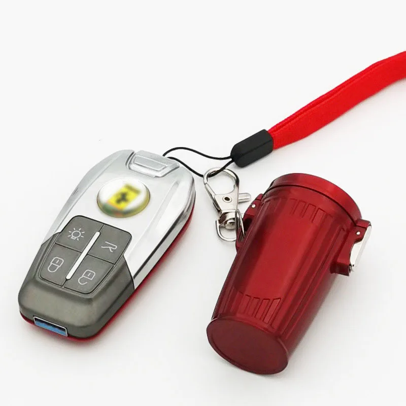 Portable Metal Ashtray Portable Mini Ashtray with Lid for Outdoor Travel Metal Storage Box with Keychain Cigarette Accessories