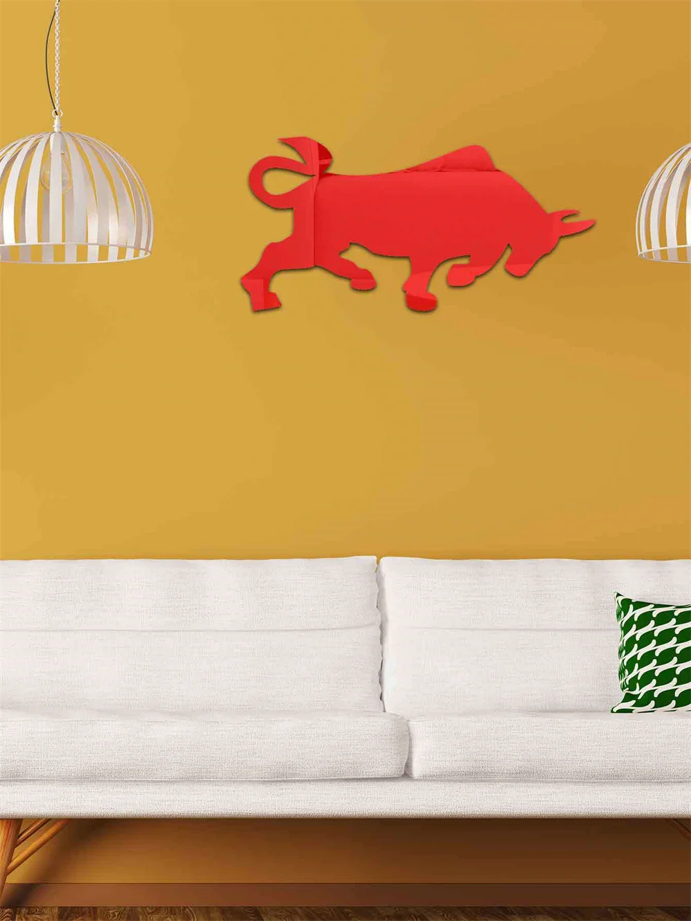 3D Mirror Wall Sticker Self-Adhesive Big Dog Little Cattle Art Mirror Decals DIY Background Living Room Decoration Wall Stickers
