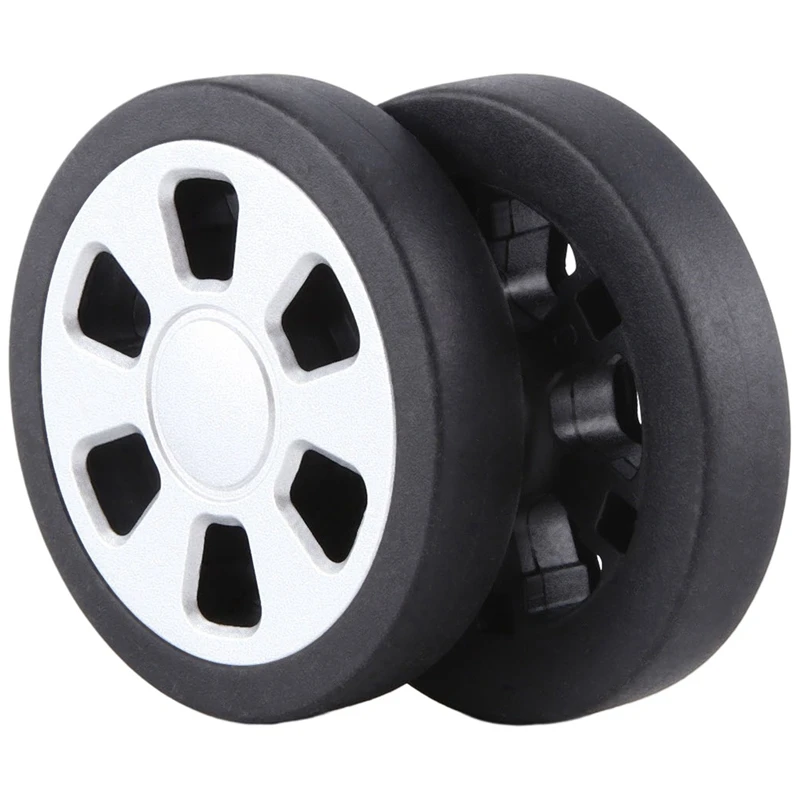60X11mm Luggage Wheel Replacement Wear Resistant PU Caster Luggage Double Wheel 8Mm
