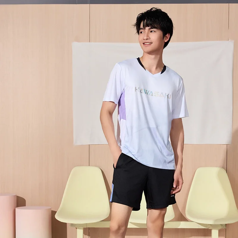 Badminton polo clothes, volleyball tennis suits,short sleeve men's women's quick dry competition t-shirts 3955