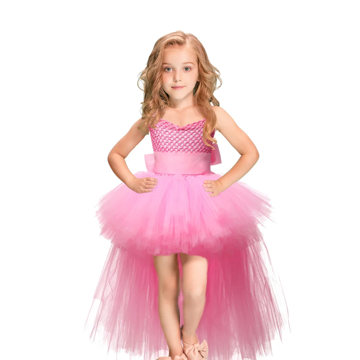 Halloween Witch Princess Dress Birthday Party Cosplay Angel Jumpsuit Children Mesh Tutu Pink Lace Sling vampire Costume for Girl