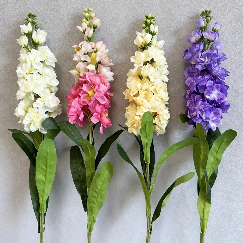 Lebensechte große Hyazinthen-Seidenblume für Hochzeit, Heimdekoration, Brautstrauß, violetter langer Zweig, Desktop-Vase, künstliche Blumen