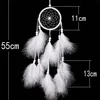 55cm White Dream Catcher Net with Feathers Handmade Wall Hanging Car Ornament Craft Home Decoration Decor Wind Chimes Dropship 6