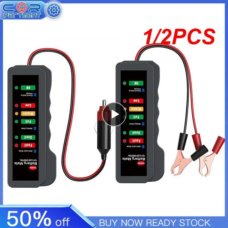 

1/2PCS Mini 12V Car Battery Tester Digital Alternator Tester 6 LED Lights Display Car Diagnostic Tool Auto Battery Tester