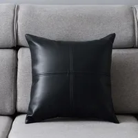 Leather Texture Pu Leather Fabric Simple Cushion Cover Stylish Classic Sofa Back Body Pillow Car Interior Decoration Wedding 1