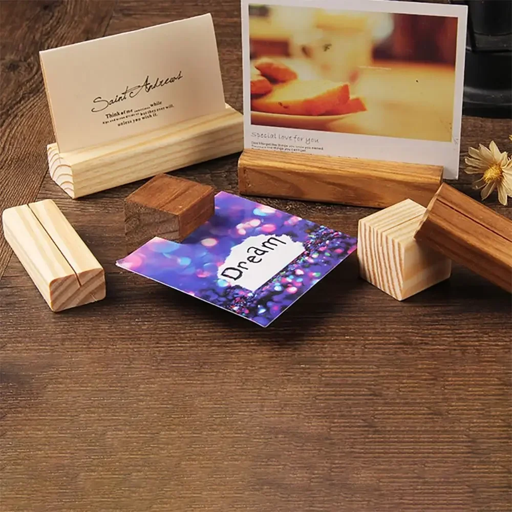 Place Card Holders 1Pcs Wedding Wooden Crafts Photo Postcard Clip Stand Engagement Birthday Party Table Number Holder Name Sign