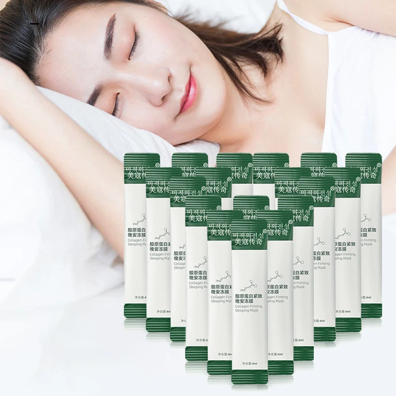 100pcs Korean Collagen Sleeping Facial Masks Moisturizing Anti-wrinkle Repairing Brighten Skin Face Mask Korean Skin Care 3w clinic collagen sleeping pack 100 мл 3 варианта