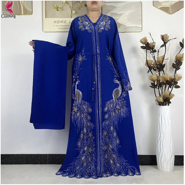 Nouvelle Robe Modeste pour Femmes Musulmanes de Dubaï 2026, en Chiffon Diamanté, Élégante, Style Arabe, Hijab, Abaya Africaine, Robe Islamique à Manches Longues, Robe Turque 1