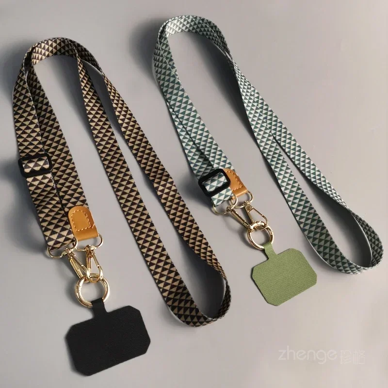 Triangular Plaid Anti-Loss Mobile Phone Crossbody Lanyard