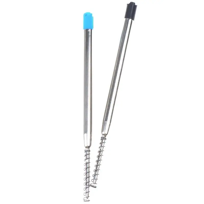 {Summer2} 10 Stück G2 Kugelschreiberminen, 1 mm mittlere Spitze mit Feder, universelle Metallstahlrohr-Ersatzminen in Schwarz/Blau – Detail 7