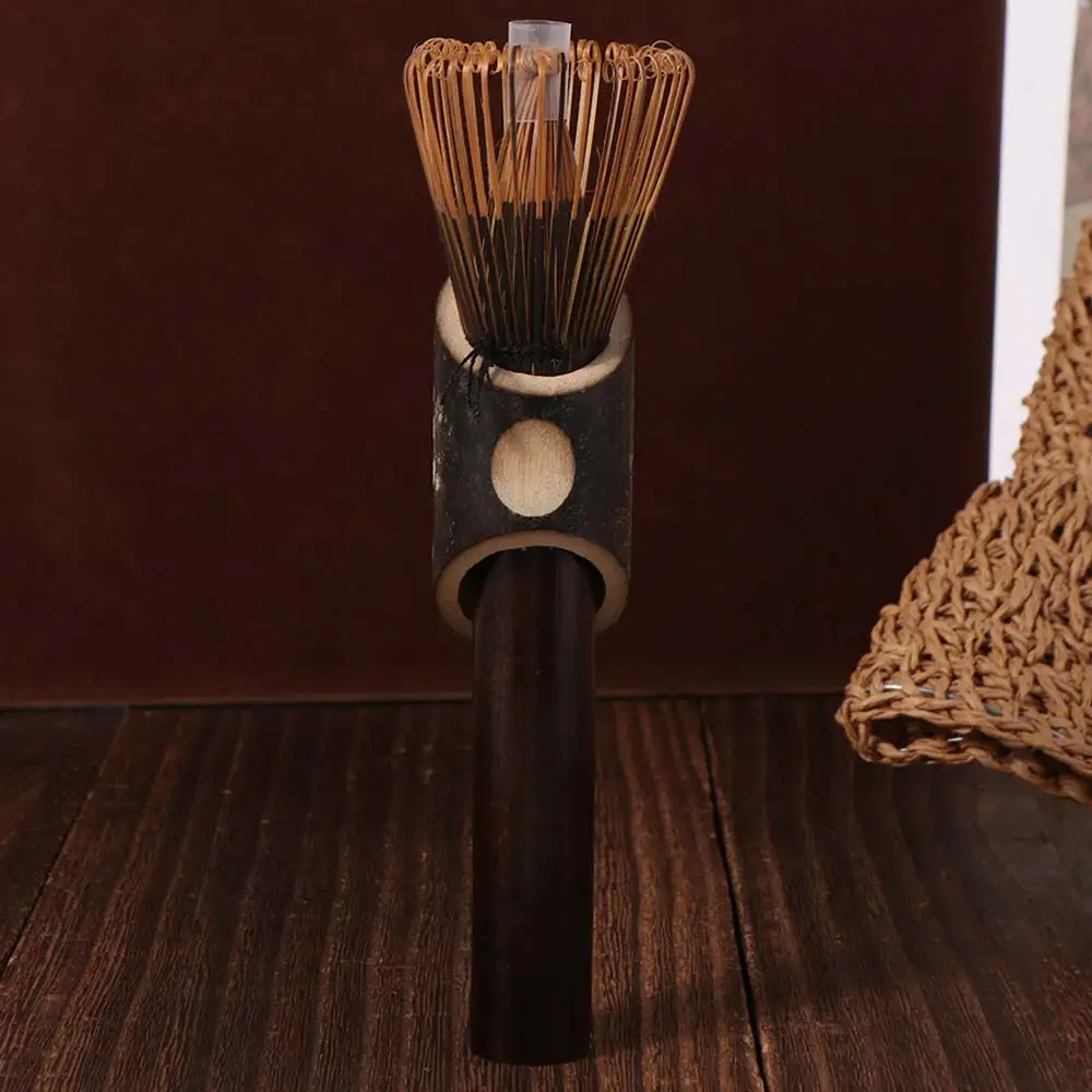 Japanese Style Matcha Whisk with Long Handle Portable Stirring Brush Matcha Powder Brush Tool Useful Handmade