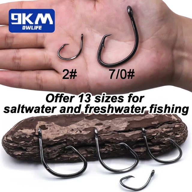 9KM Circle Hooks 25~50Pcs Saltwater Fishing Hooks Offset 3X Strong