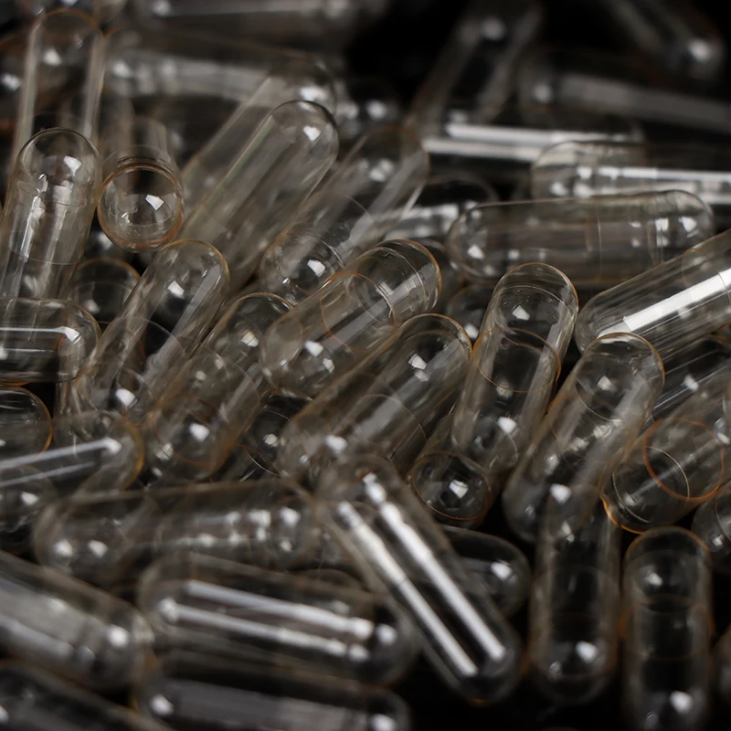 Standard Size 0 Empty Capsules empty pill capsule 1000PCS Empty Gelatin Clear Capsules 0# Hollow Hard Gelatin Transparent Separated Capsules