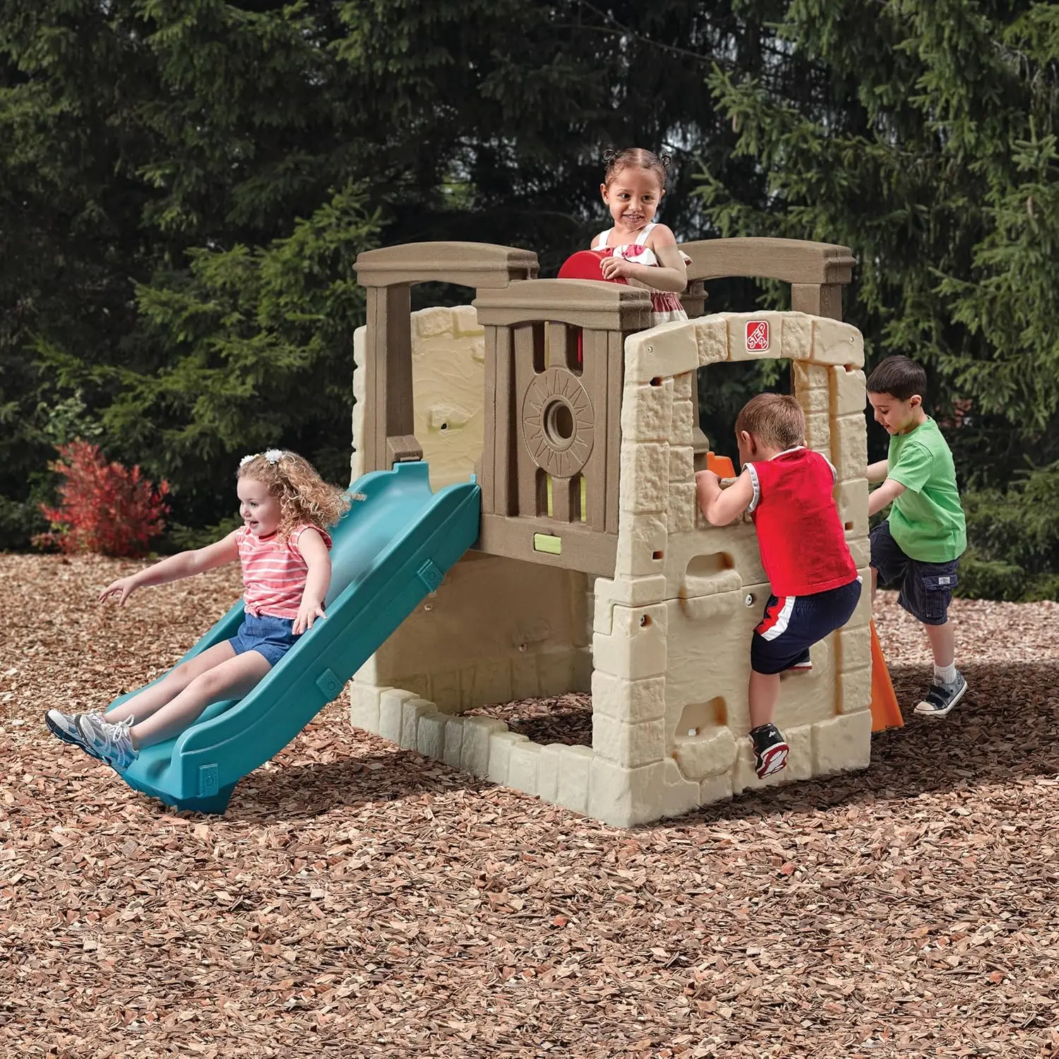 Woodland Climber II Kids Playset, Ages 2 &ndash;6 Years Old, Toddler Slide and Climbing Wall, Outdoor Playground for Backyard, Sturdy