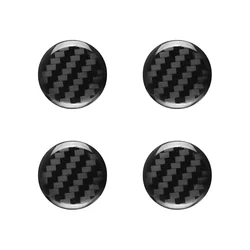 Door Lock Keyhole Trim Protective Stickers - 4Pc Set of Decorative Cover Rings & Auto Door Accessories (Imitation carbon)