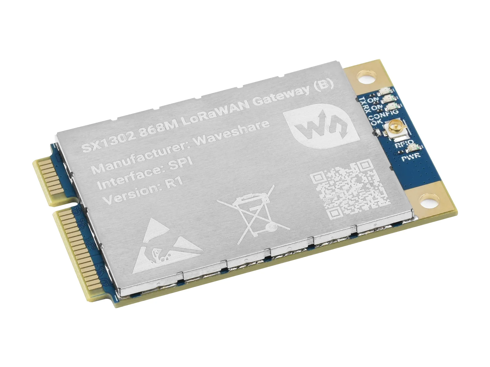 Waveshare ����� ���̿� ����Ʈ���� ���/HAT, ǥ�� �̴� PCIe ����, ��Ÿ� ����, SX1302, 868M, 915M, LoRaWAN