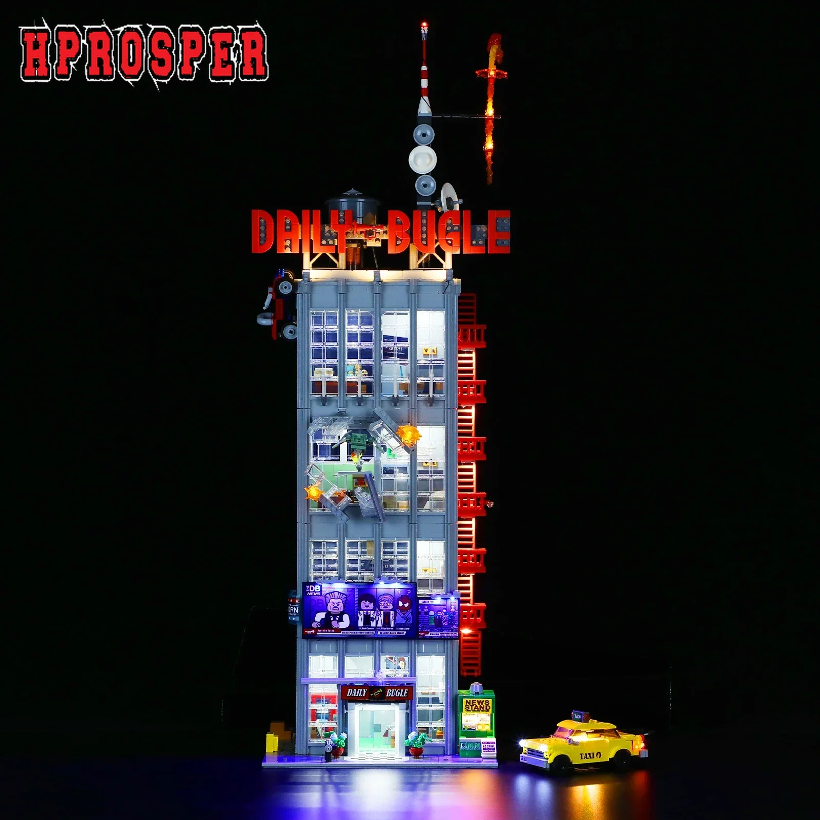 Hprosper 5V Led Light Per 76178 Daily Bugle Lampada Decorativa Con Scatola Batteria (Non Includere Blocchi Lego)