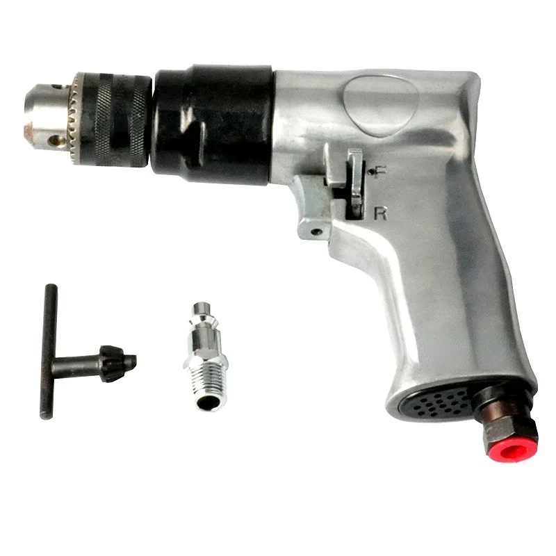 

Heavy Duty 3/8-Inch Reversible Pneumatic Drill with 10 Inch Chuck, 1700 Rpm, 90 Mpa, for Drilling Wall, Floors and Iron Plates