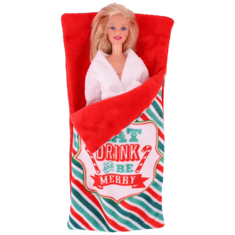 Barbies sleeping bag cute plush accessories doll pajamas Christmas toy accessories suitable for Barbies & 1/6 BJD Blythe dolls