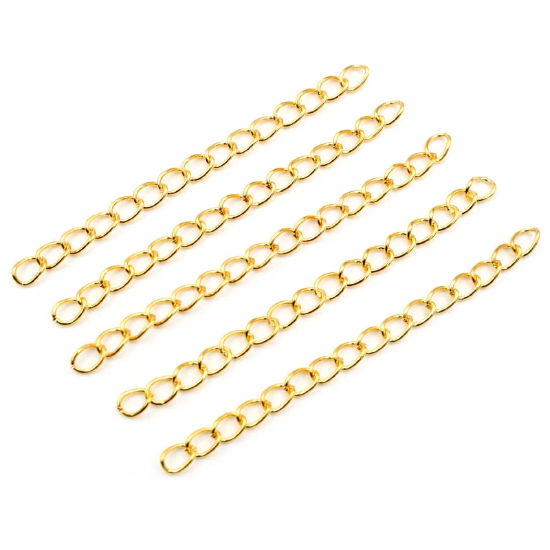 50pcs/lot 50mm 70mm 5x4mm Necklace Extension Chain Bulk Bracelet