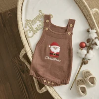 ma&baby 1-18M Christmas Baby Boy Girl Romper Newborn Infant Sleeveless Tree Santa Embroidery Knit Overall Jumpsuit Xmas Costumes 4