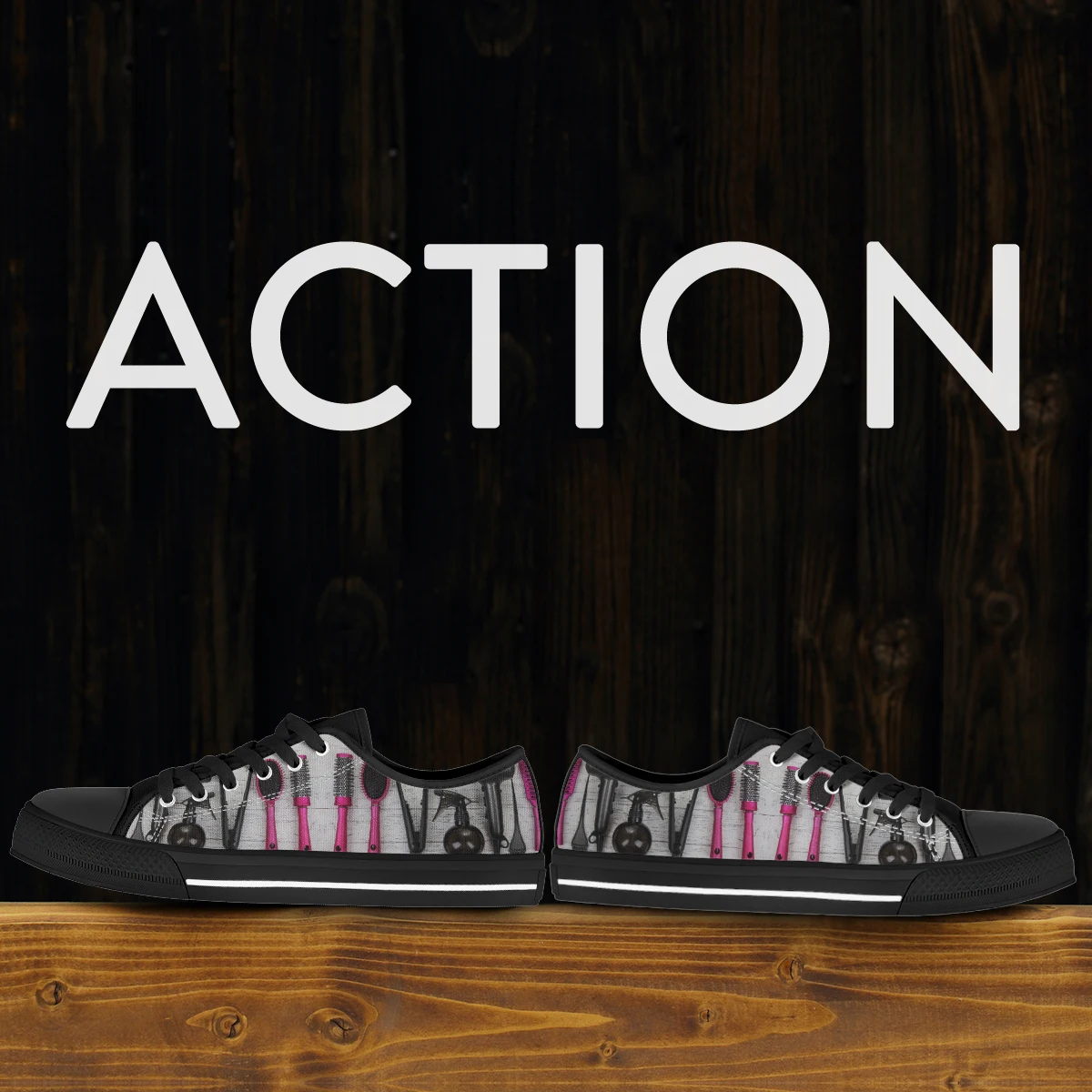 Hairstylist Design Women's Sneakers New Spring Canvas Lace-Up Vulcanized Shoes Breathable Black White Casual Flat Shoes