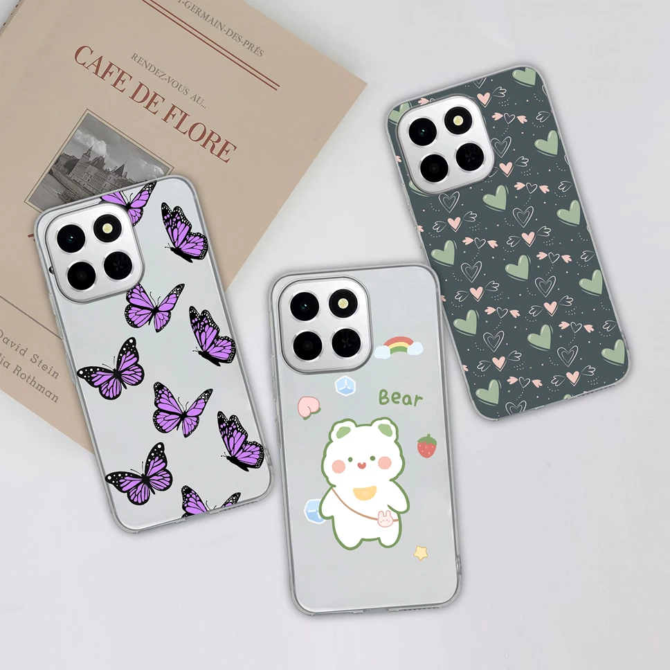 Pretty Flowers Pattern Transparent Soft TPU Silicone Phone Case - Lightweight Bumper Shell