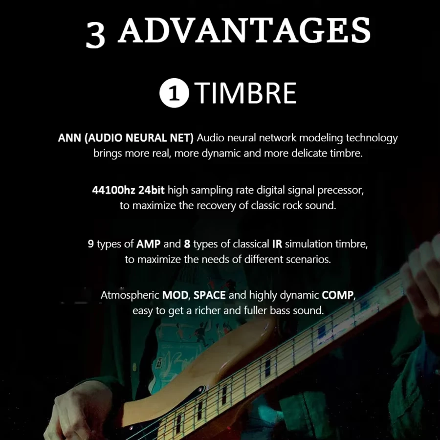 M-VAVE Tank B Multi Effects Guitar Pedal Digital Multi-Function Processor for Guitar Players Accessories