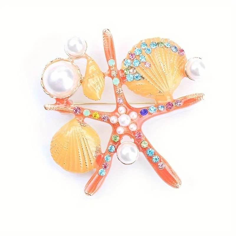 Spilla Medusa Brillante Con Cristalli E Smalto - Gioiello Unisex Moda Per Matrimonio E Mare - Foto 4