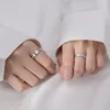 1Pair Kitten Couple Rings Cute Sliver Open Ring For Women Men Adjustable Finger Rings Romantic Lovers Anniversary Jewelry Gift 4