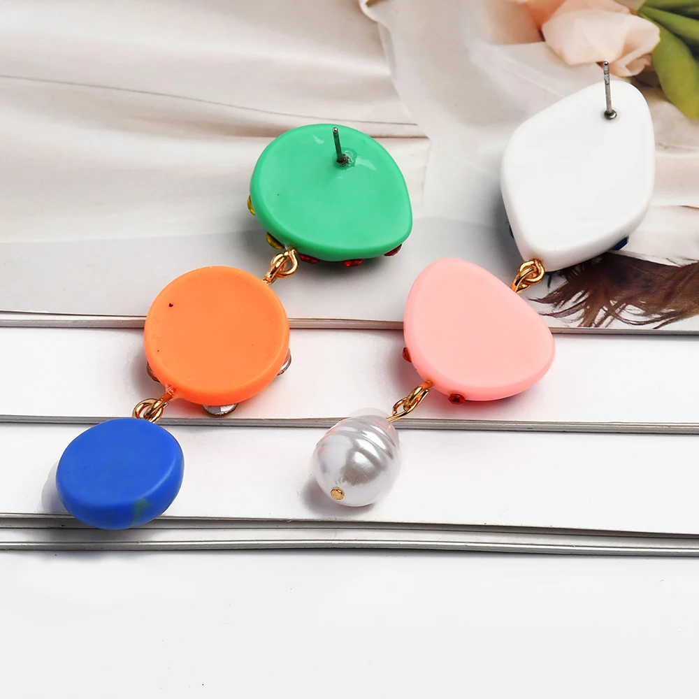 Asymmetrical Design Dangle Earrings For Women Girl Trend Luxury Acrylic Irregular Brincos Charm Za Jewelry Accessories