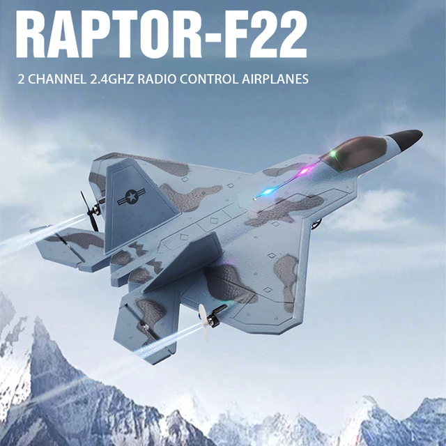 2024 Top P530 2.4G 2CH RC Airplane Raptor F22 Warplane Version LED Light With Gyroscope Toys A Gift For Boys with Easy Flying 2