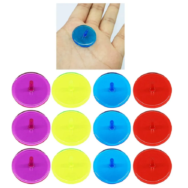Golf Ball Markers Bulk 200 Pcs Position Marker Multicolor Transparent Plastic 24mm Flat Round Golf Mark