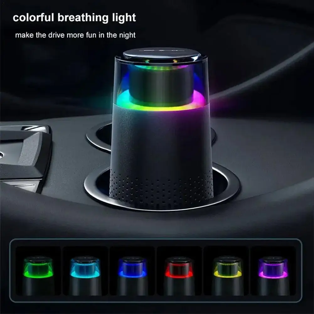 

For Car With Usb Colorful Night Light Touch Screen Air Purifier Devices Multi-layer Filter Odor Removal Negative Ions Generator