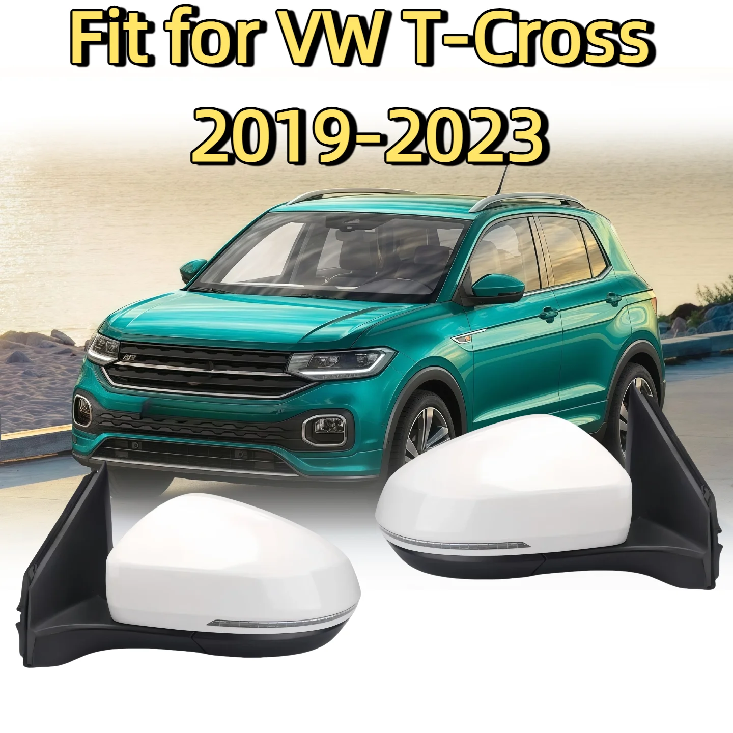 Car Accessories Fit for VW T-Cross 2019-2023 Car Outside Rearview ...