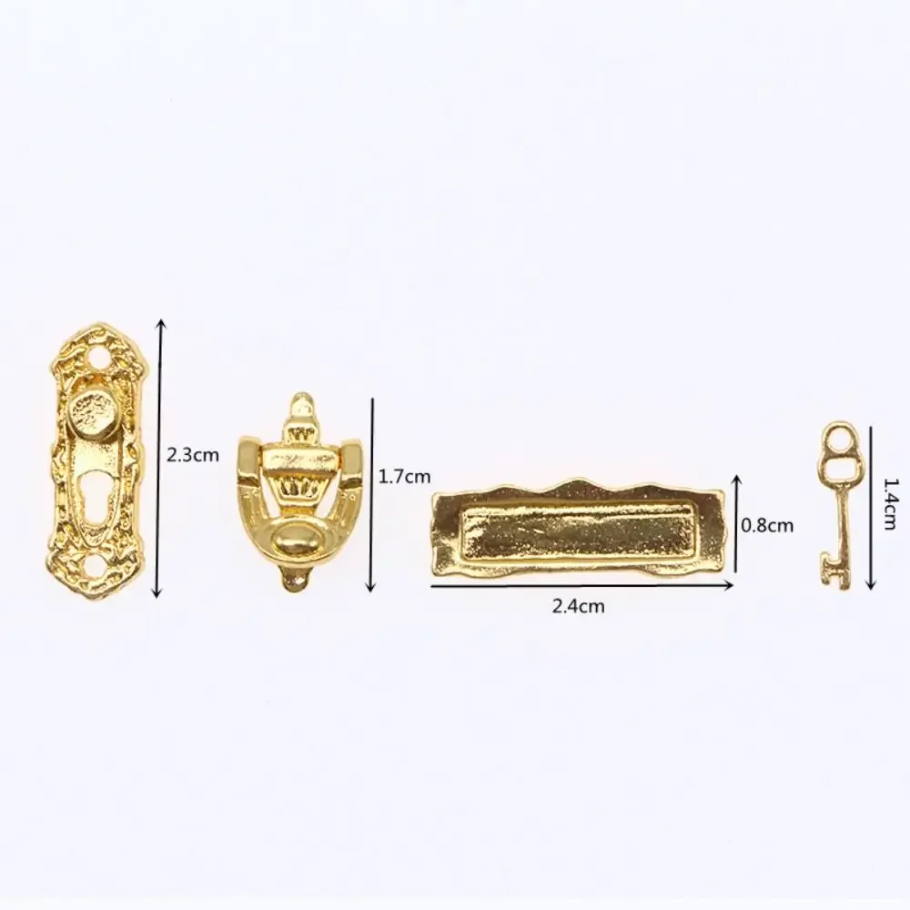 미니어처 1:12 인형 집 금속 문 문고리 DIY 촬영 소품 어린이 장난감 선물 인형 집 가구 액세서리